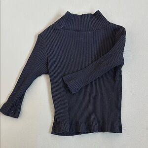 Black Ribbed Turtleneck Sweater